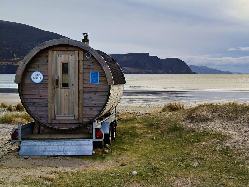 Eine der vielen mobilen Saunen